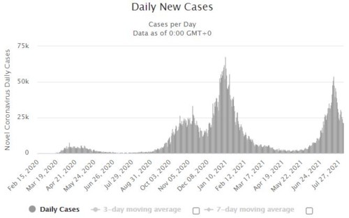 Daily new cases UK 080321