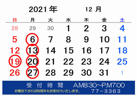 2021.12月 ≪ 定型紙（Ａ４） ≫