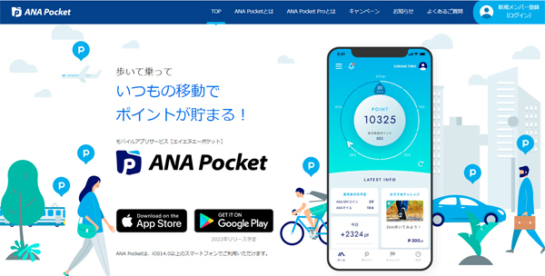 ANAは、いつもの移動でポイントが貯まる新サービス「ANA Pocket」を開始、今ならダウンロードでもれなく5,000ポイント！