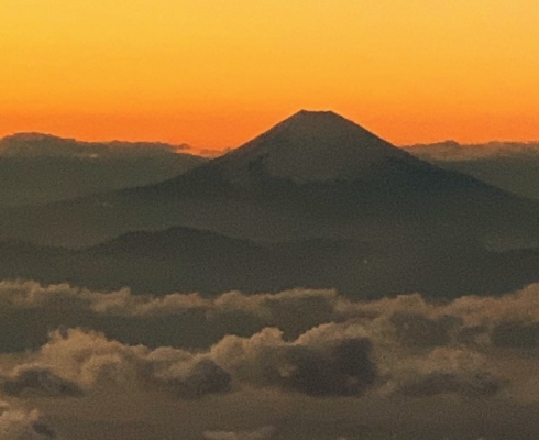 夕焼け　サンセット　富士山