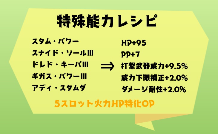 【NGS】5スロットHP特化OP【おすすめ特殊能力レシピ】