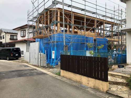 上飯田の家　建方開始