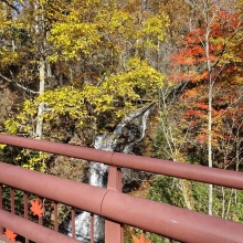 道道117号から見える三段の滝